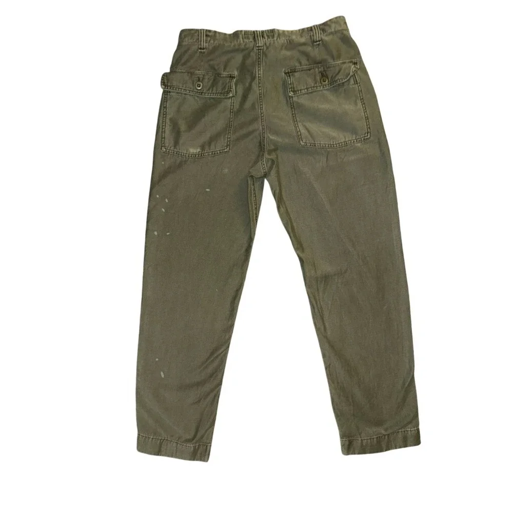 Abercrombie & Fitch Women's Pants Size 30 Olive Green Utility Paint Splatter 30L